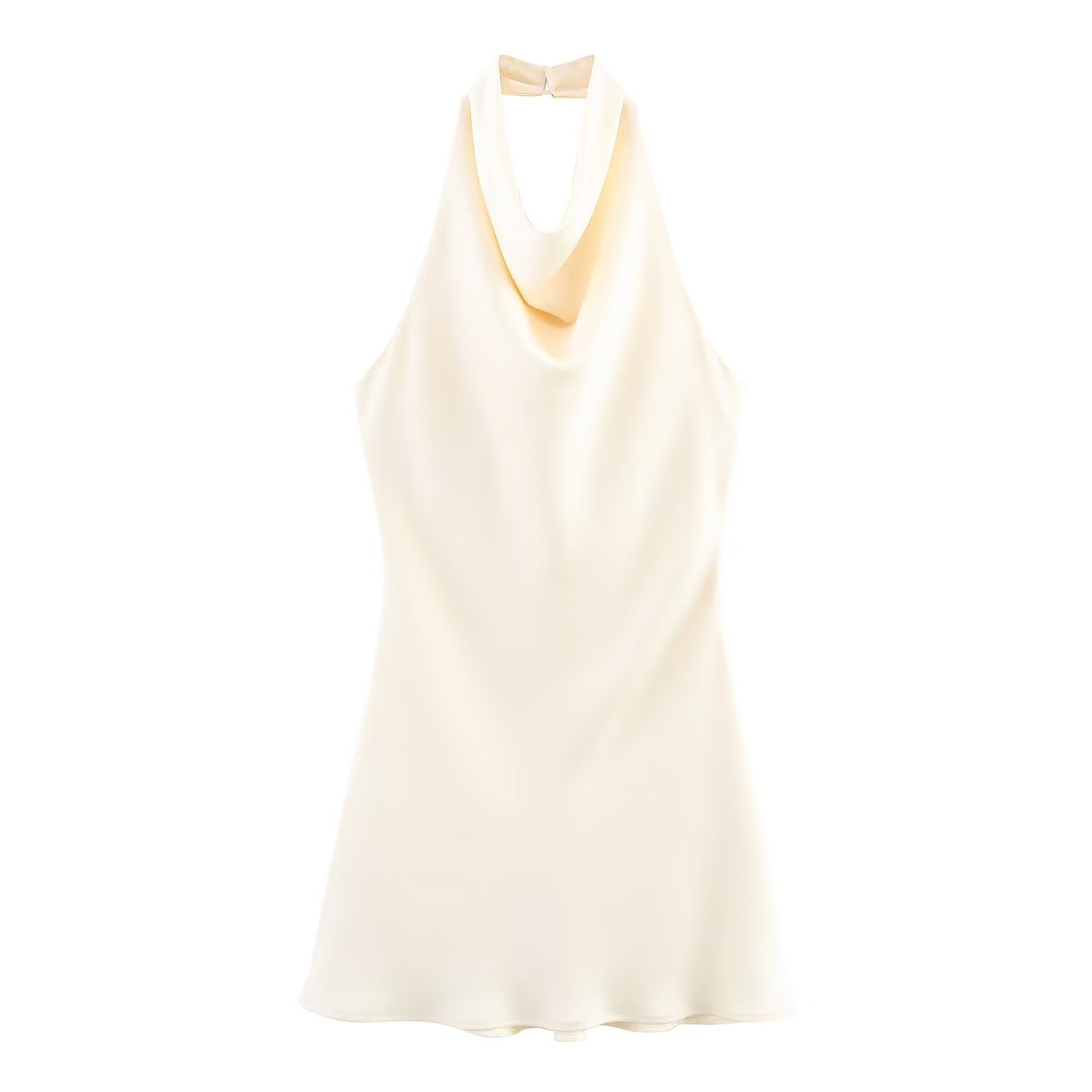 Halterneck Mini Dress with Cowl Neck Detail