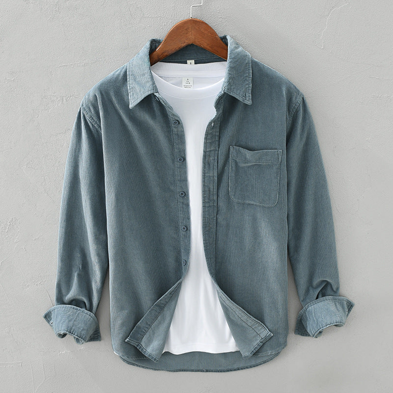 Men's Corduroy Overshirt with Chest Pocket