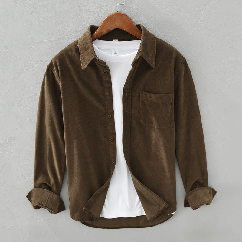 Men's Corduroy Overshirt with Chest Pocket
