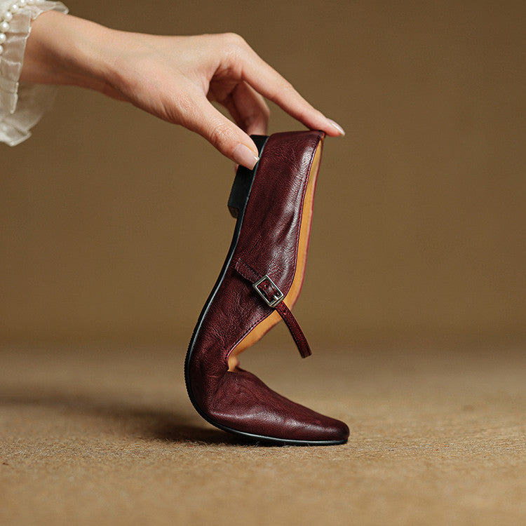 Women's Pointed Toe Mary Jane Mule Flats