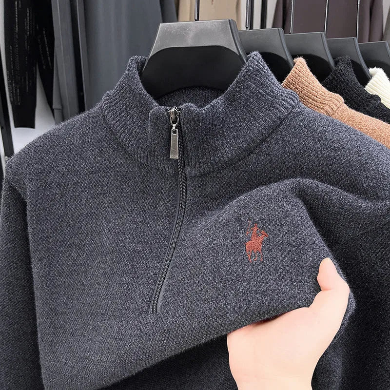 Men's Zip-Up Fleece Sweatshirt | Mock Neck