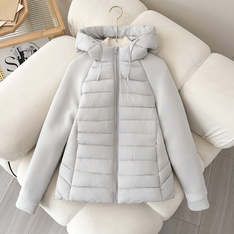 Women’s Hybrid Hooded Puffer Jacket with Padded Front