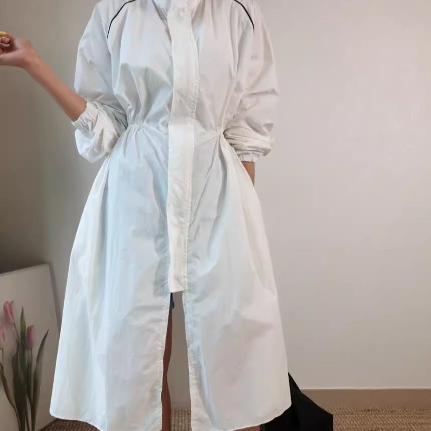 Women’s Longline Lightweight Drawstring Waist Coat