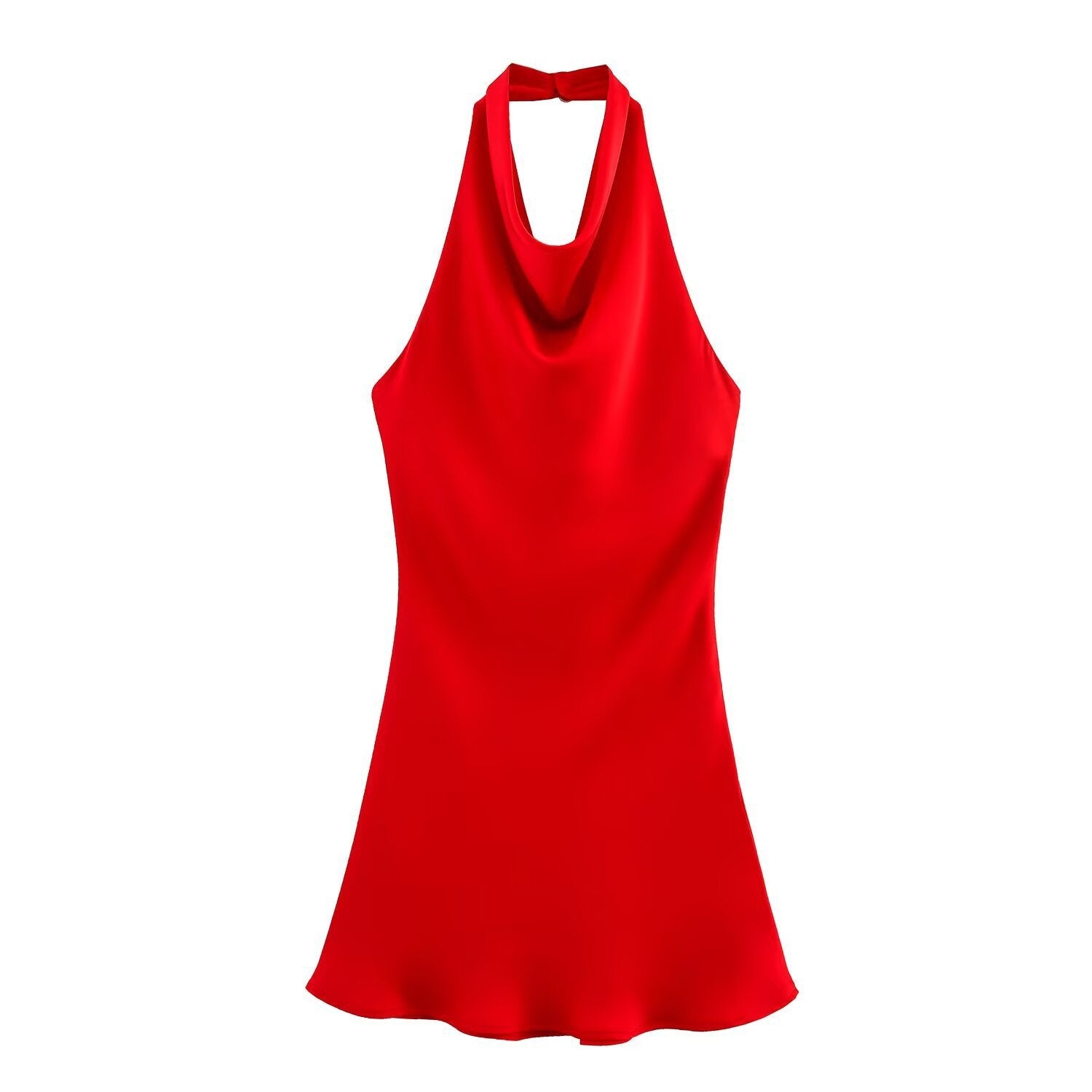 Halterneck Mini Dress with Cowl Neck Detail