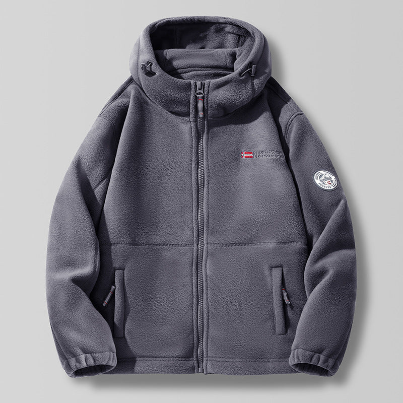 Men’s Hooded Fleece Jacket with Zip Pockets