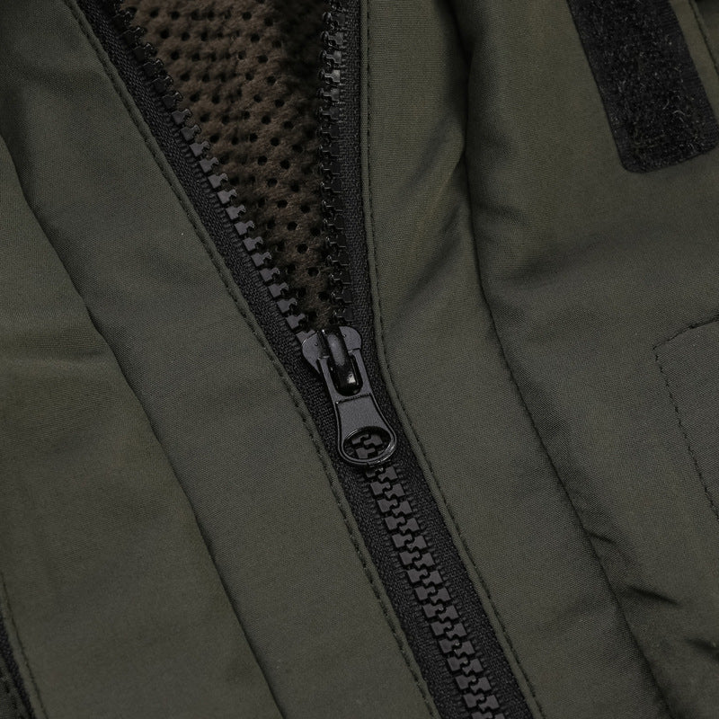 Men’s Hooded Utility Jacket with Multi-Pocket Design