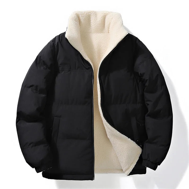 Men's Reversible Puffer Jacket | Sherpa Lined Winter Coat