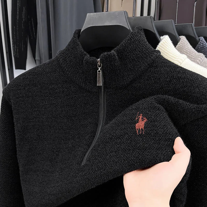 Men's Zip-Up Fleece Sweatshirt | Mock Neck