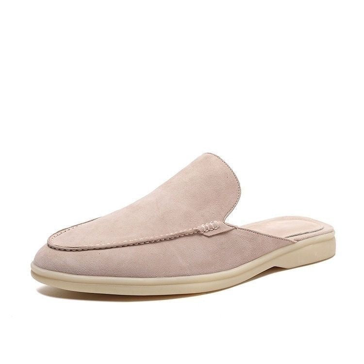 Suede Mule Loafers with Contrast Sole