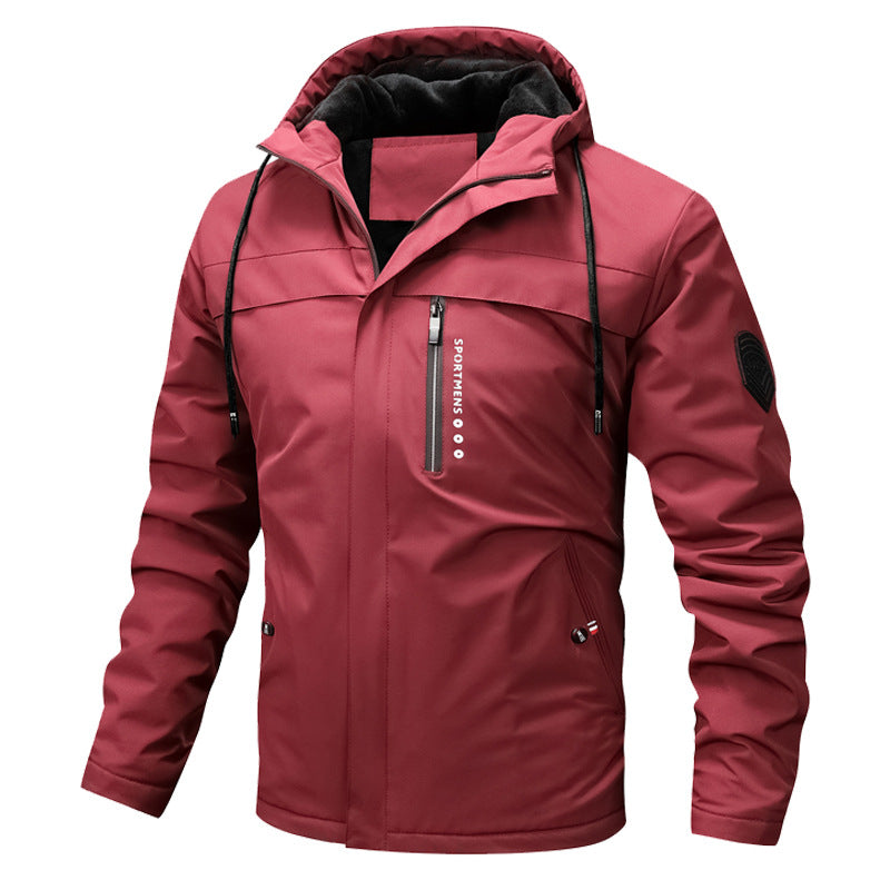 Men’s Hooded Outdoor Jacket with Zip Pockets