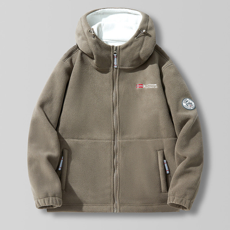 Men’s Hooded Fleece Jacket with Zip Pockets