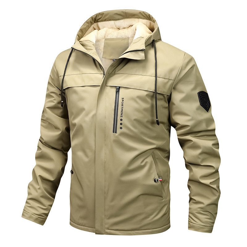 Men’s Hooded Outdoor Jacket with Zip Pockets