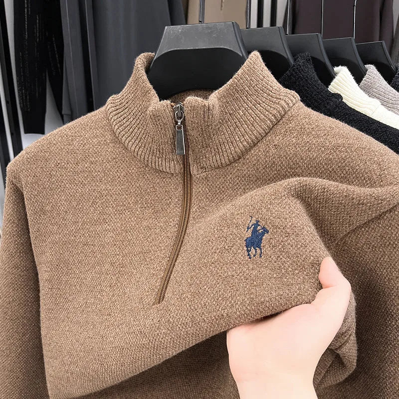 Men's Zip-Up Fleece Sweatshirt | Mock Neck