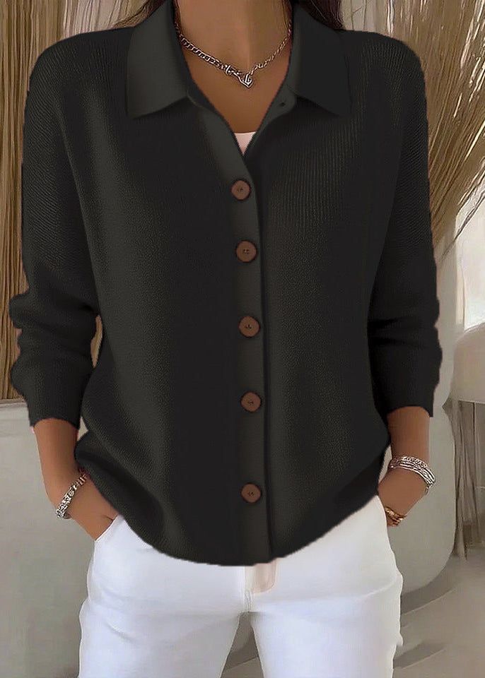 Women’s Collared Button-Front Knit Cardigan