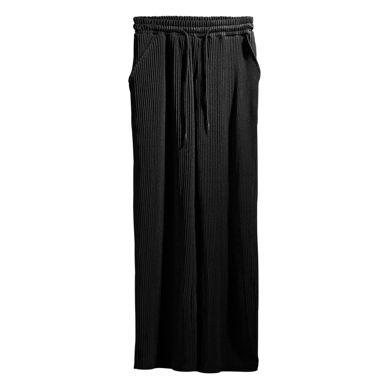 Pantalon droit côtelé pour homme avec cordon de serrage