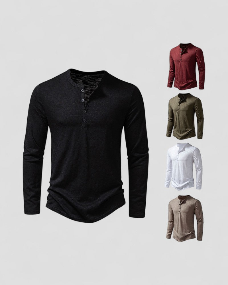 Men's Long Sleeve Henley T-Shirt