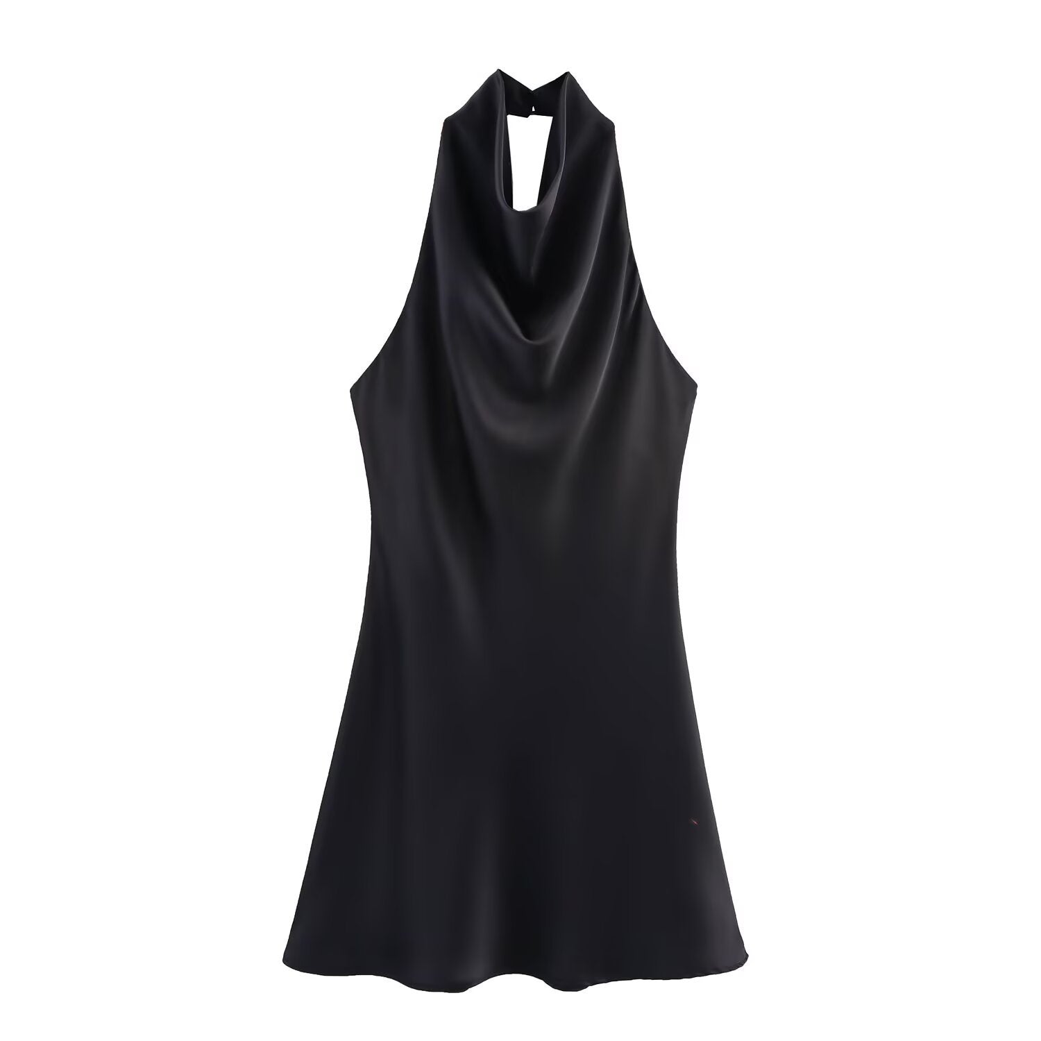 Halterneck Mini Dress with Cowl Neck Detail