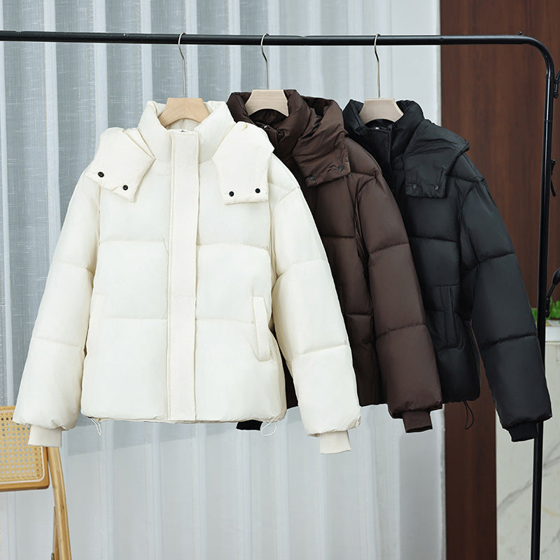 Doudoune à capuche pour femme avec col montant et poches