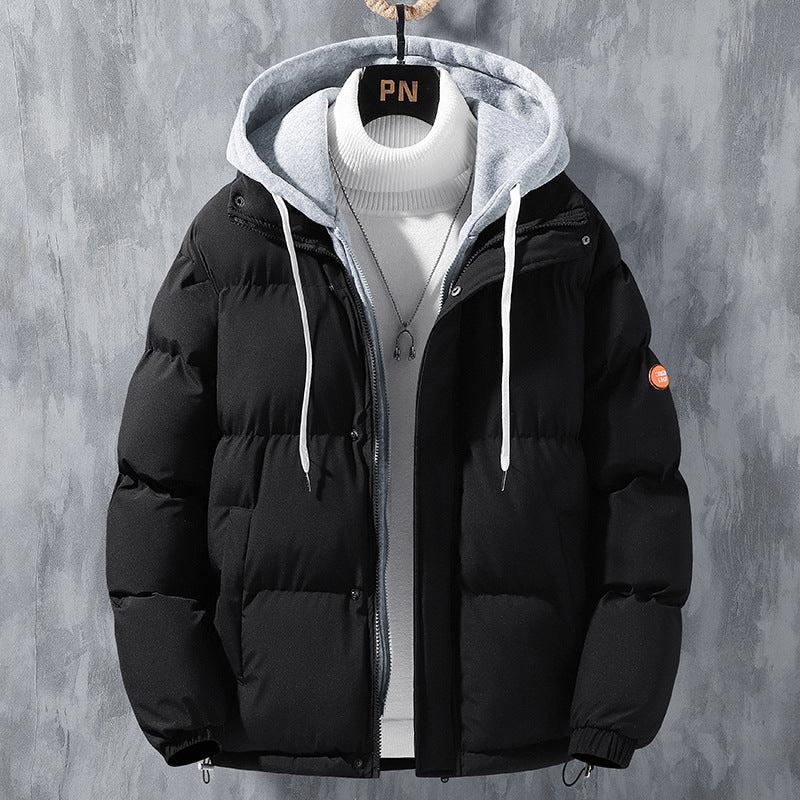Men’s Hooded Puffer Jacket with Padded Finish