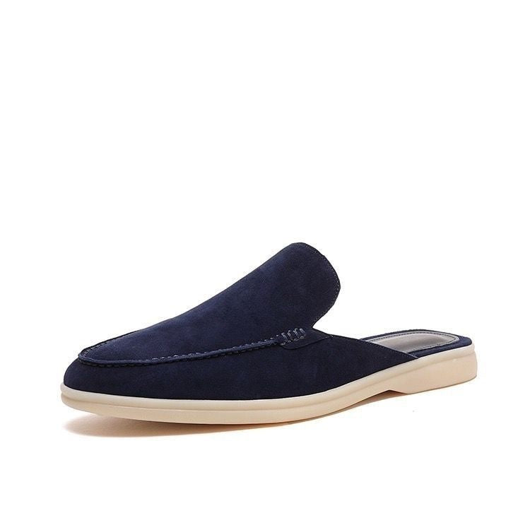 Suede Mule Loafers with Contrast Sole