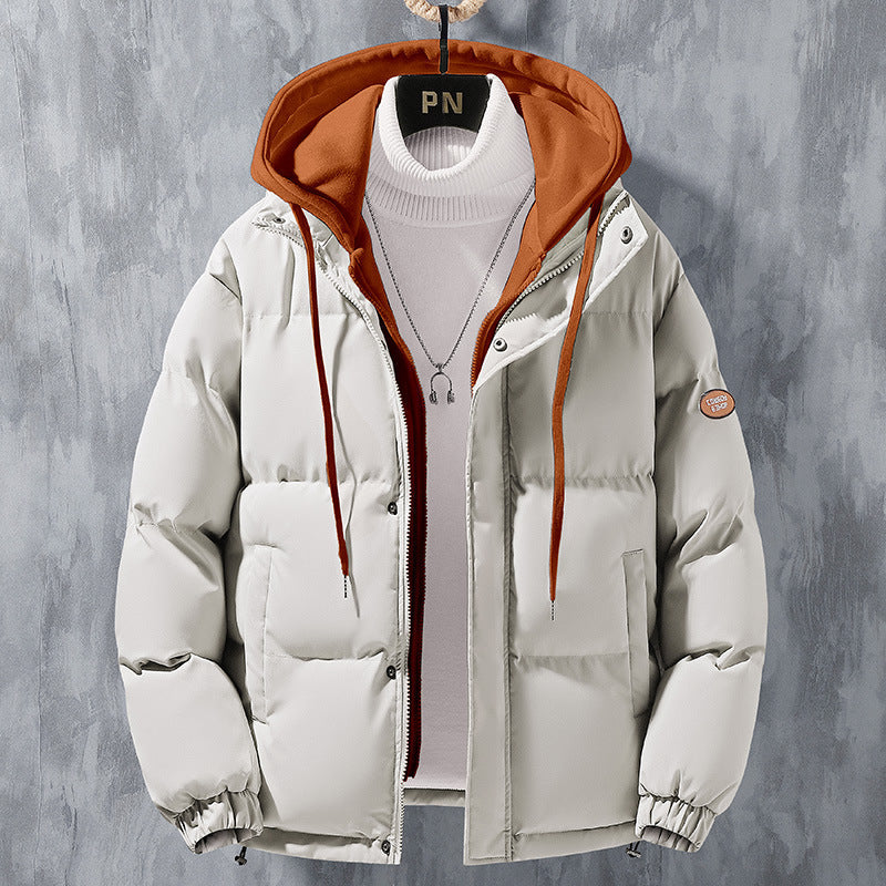 Men’s Hooded Puffer Jacket with Padded Finish