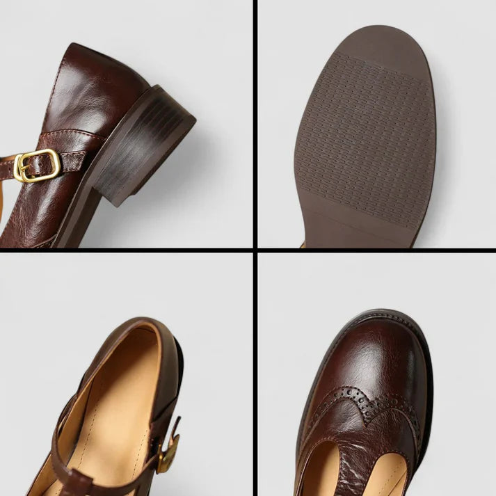 Women's Leather Look Mary Jane Shoes