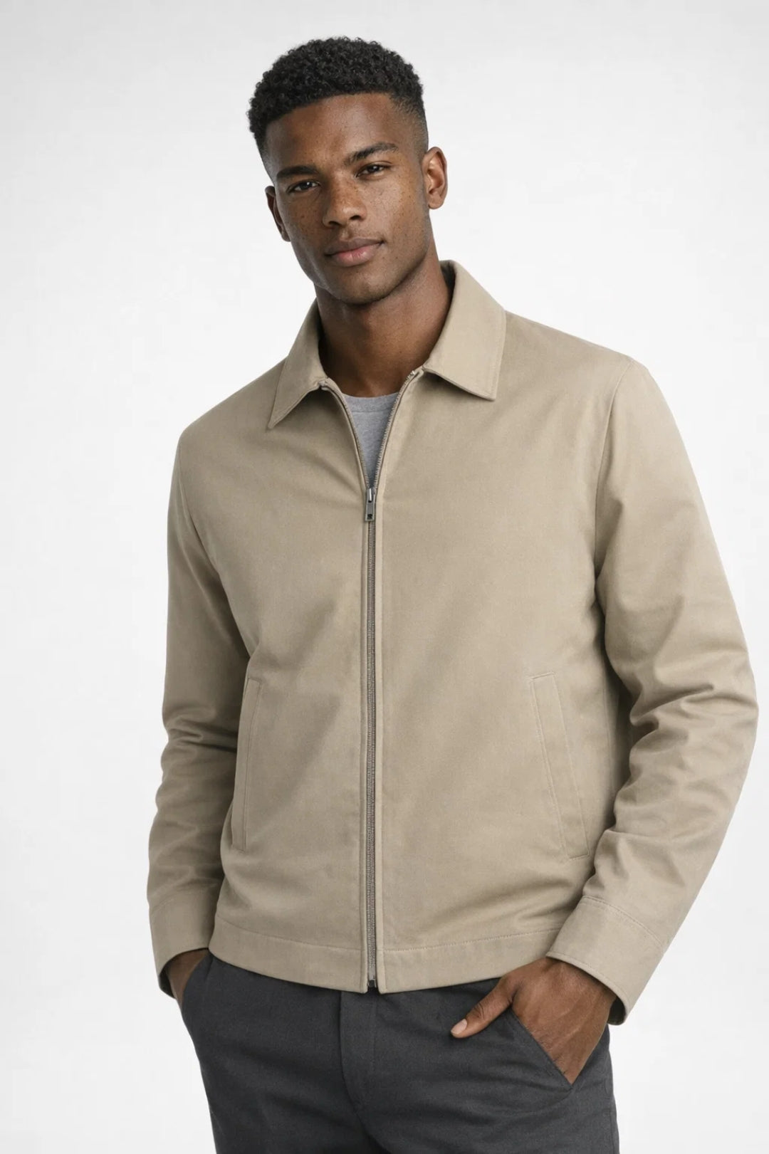 Men's Zip Front Harrington Jacket