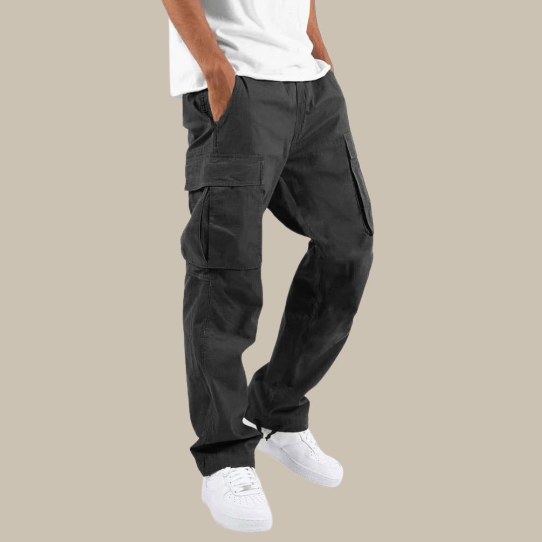 Wide Leg Cargo Trousers with Side Pockets