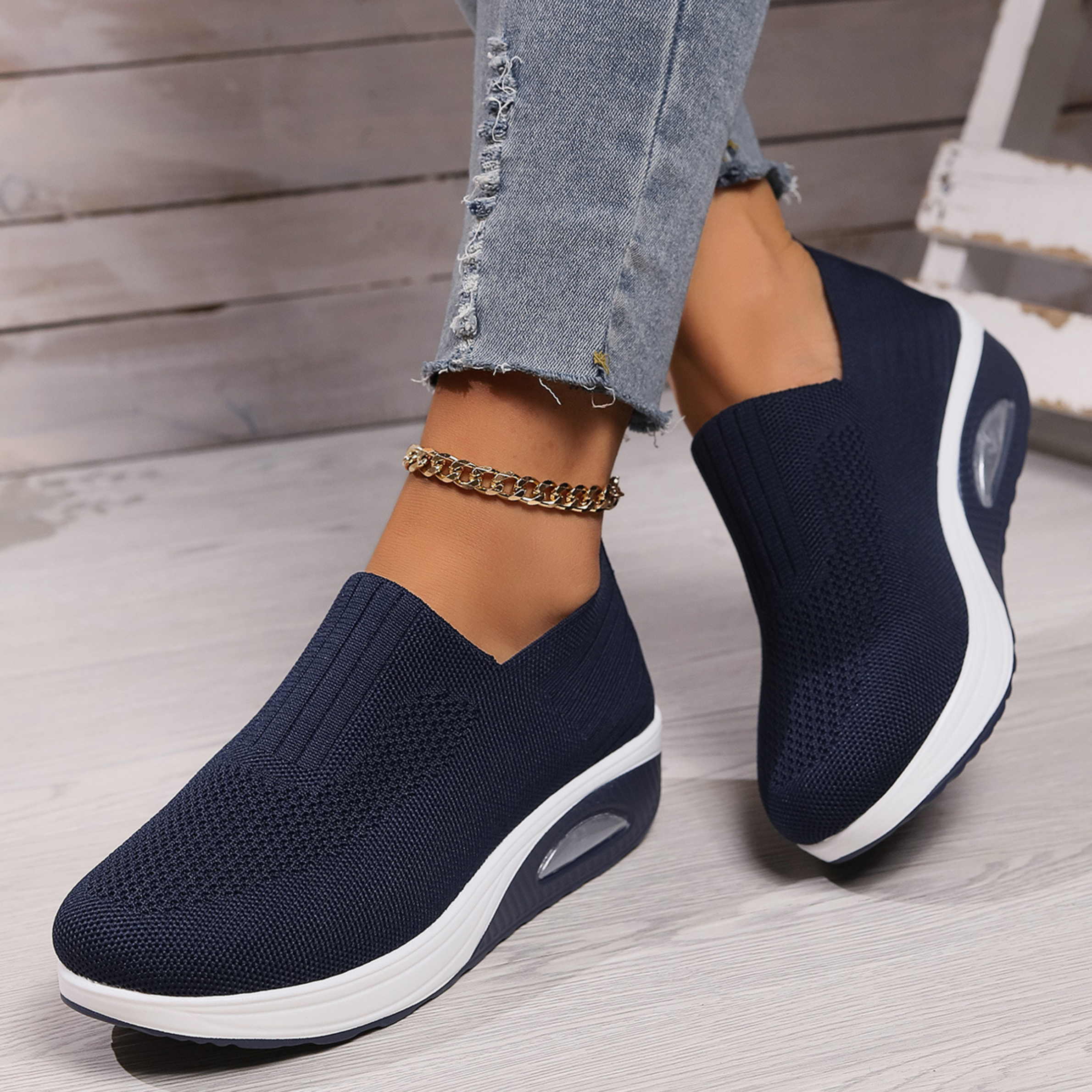 Women's Slip-On Air Cushion Walking Trainers