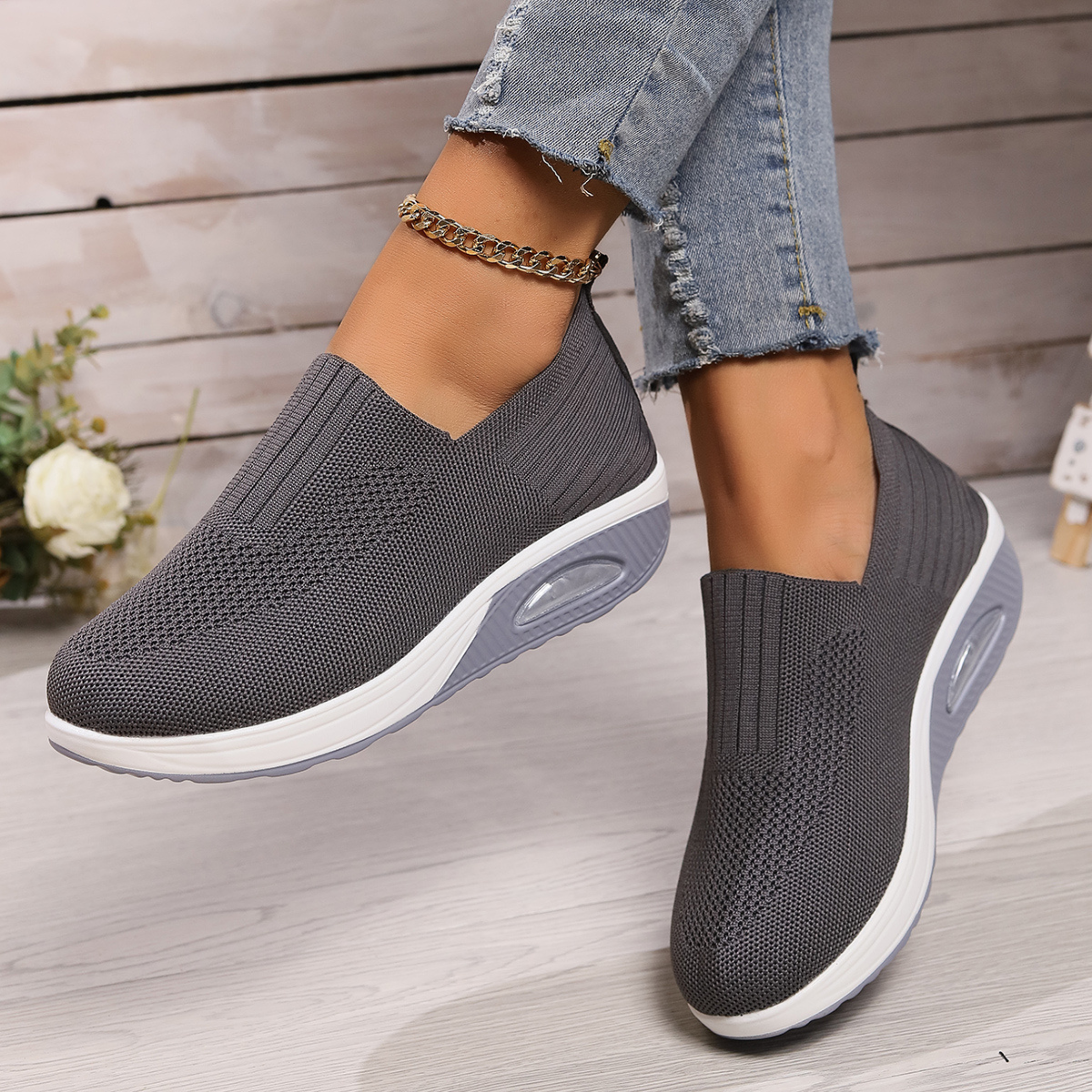 Women's Slip-On Air Cushion Walking Trainers
