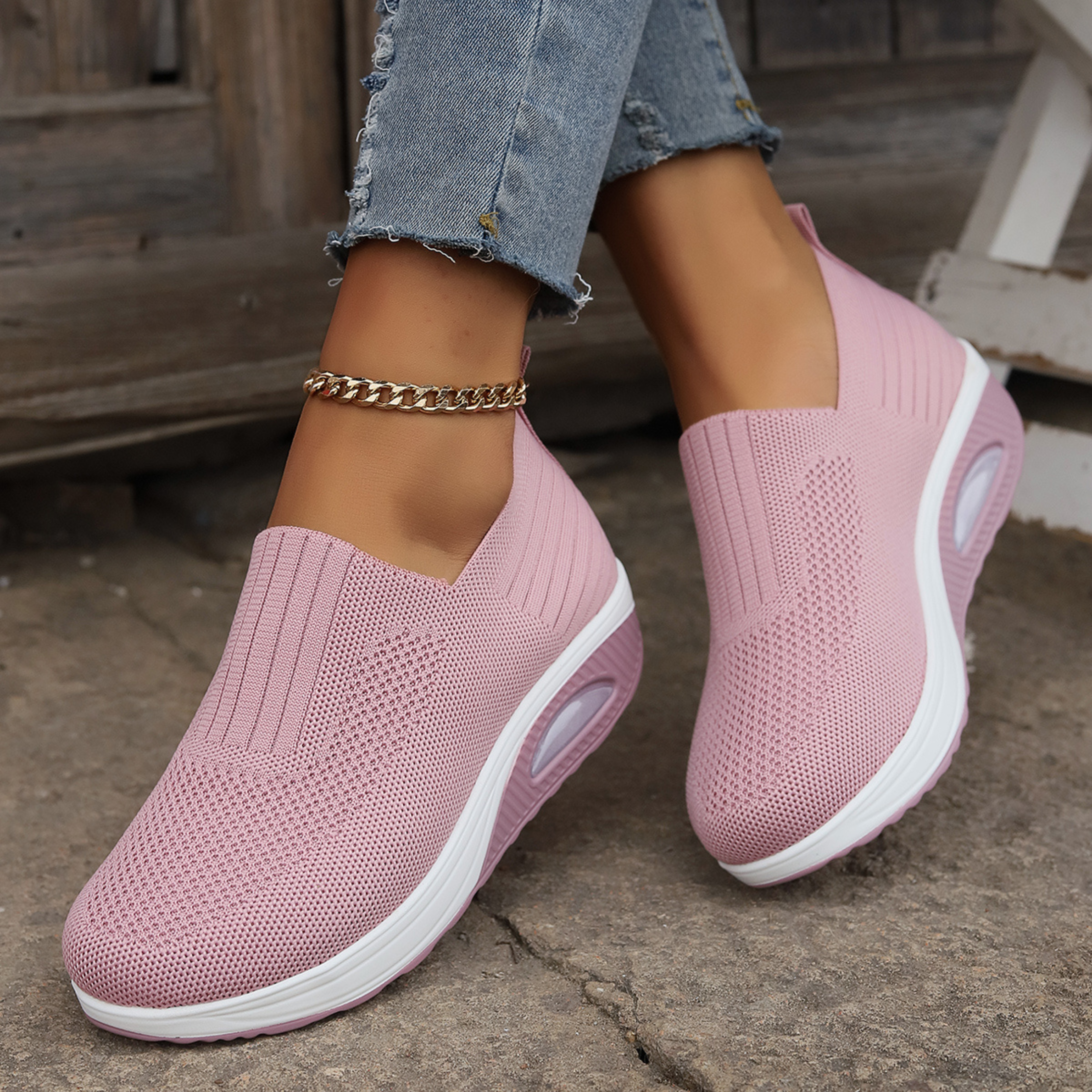 Women's Slip-On Air Cushion Walking Trainers
