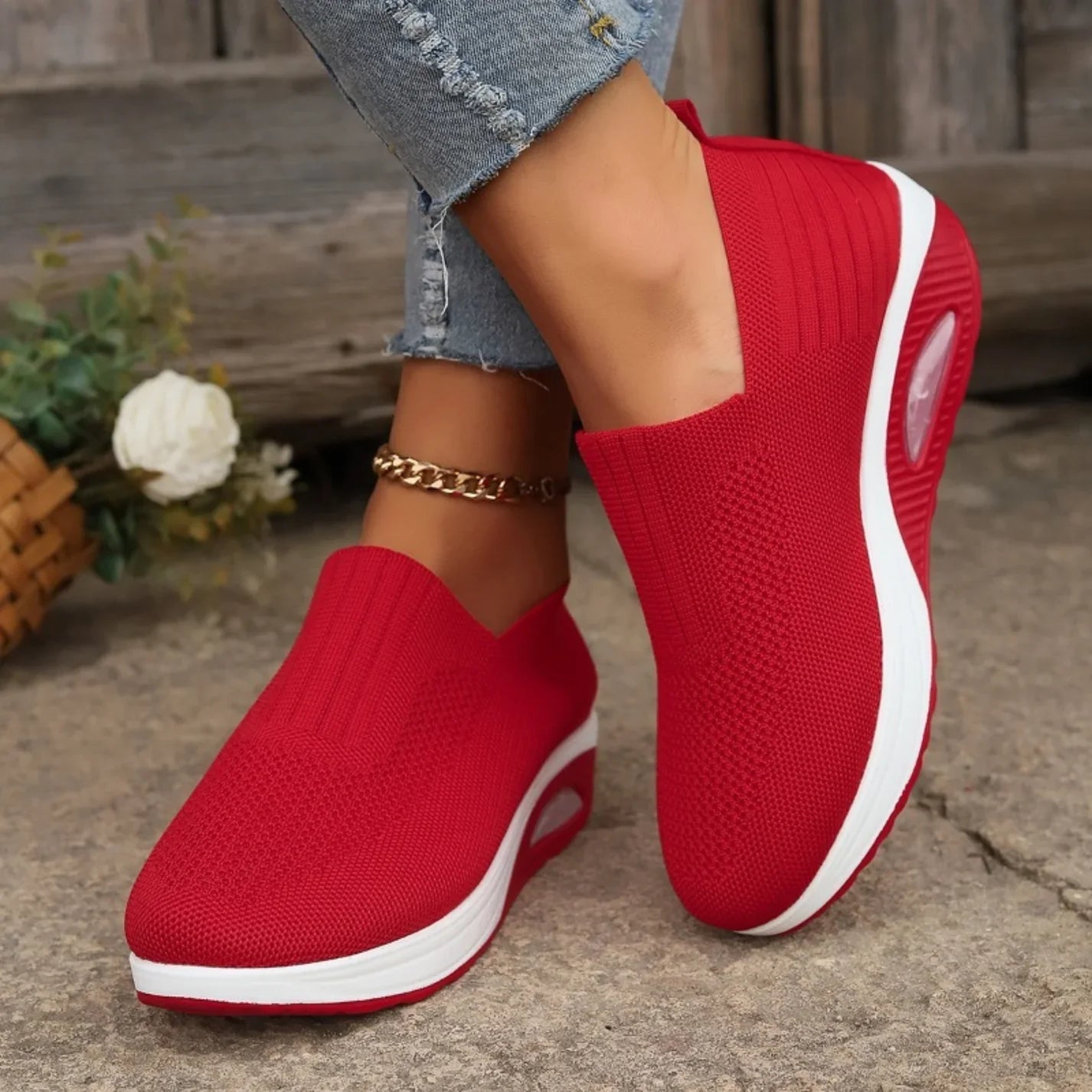 Women's Slip-On Air Cushion Walking Trainers
