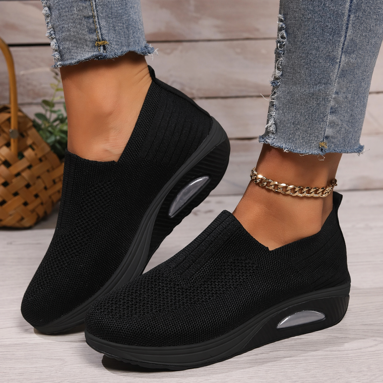 Women's Slip-On Air Cushion Walking Trainers