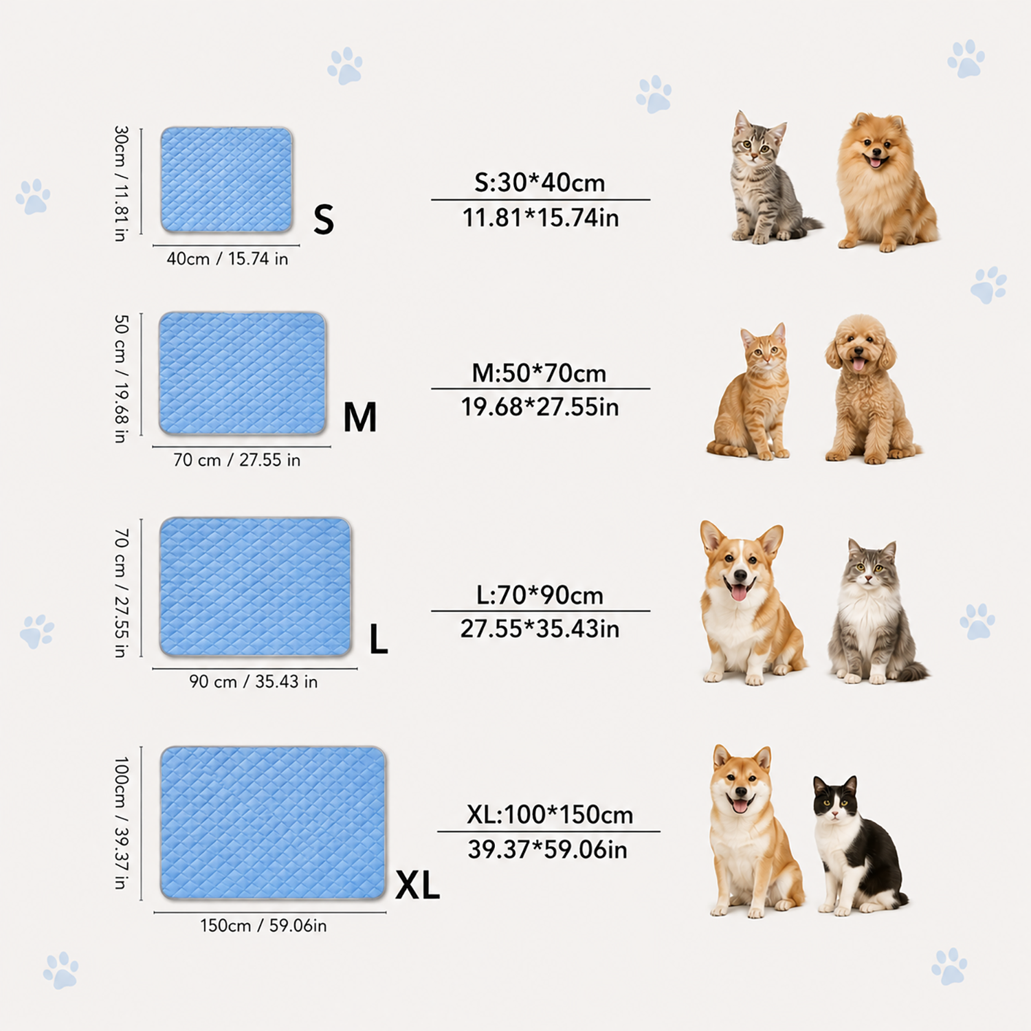 Pet Cooling Mat with Non-Slip Base