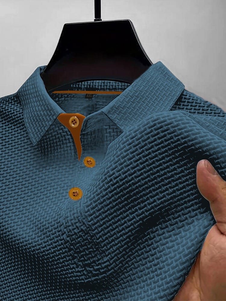 Men’s Textured Short Sleeve Polo Shirt