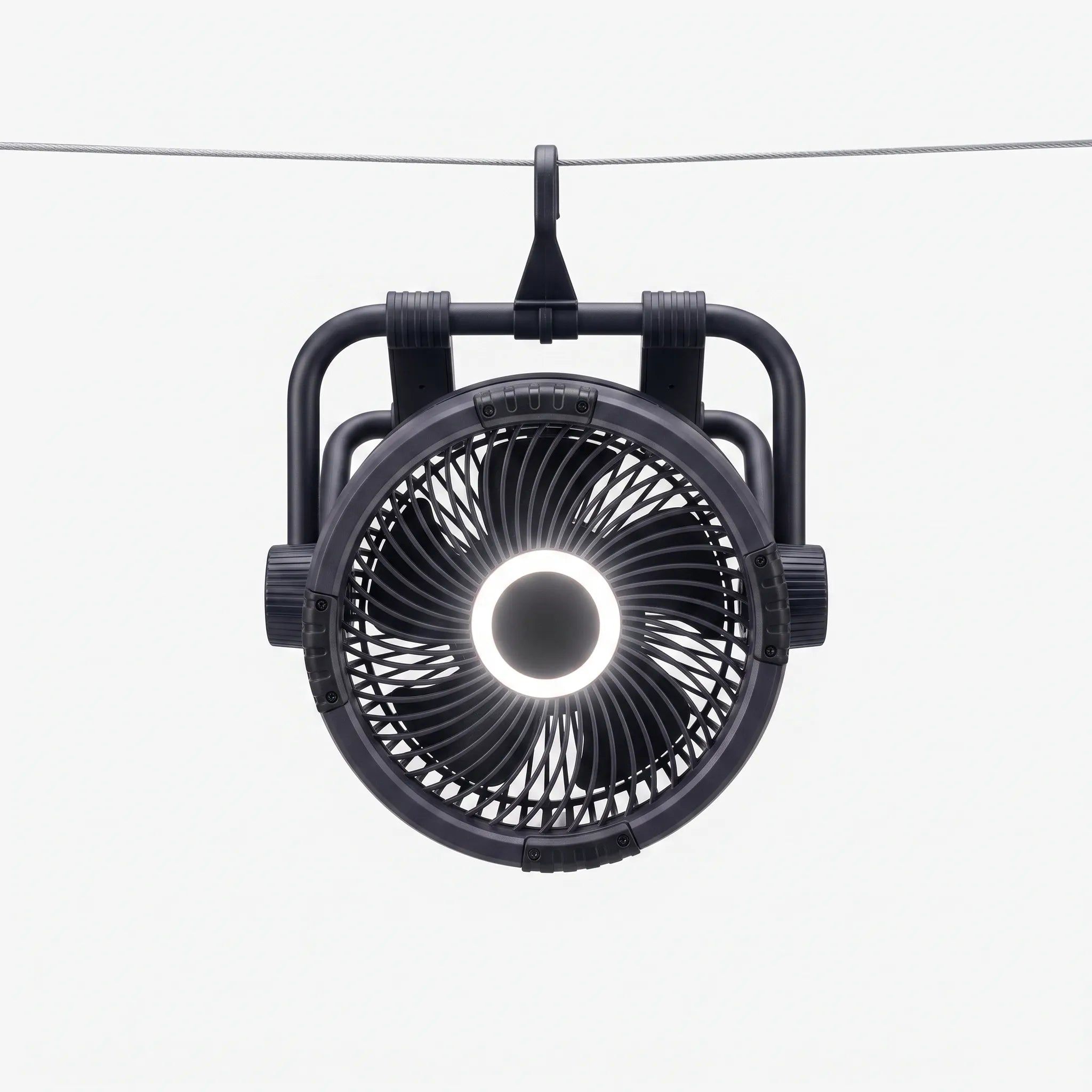 Camping Fan with LED Light and Carry Case
