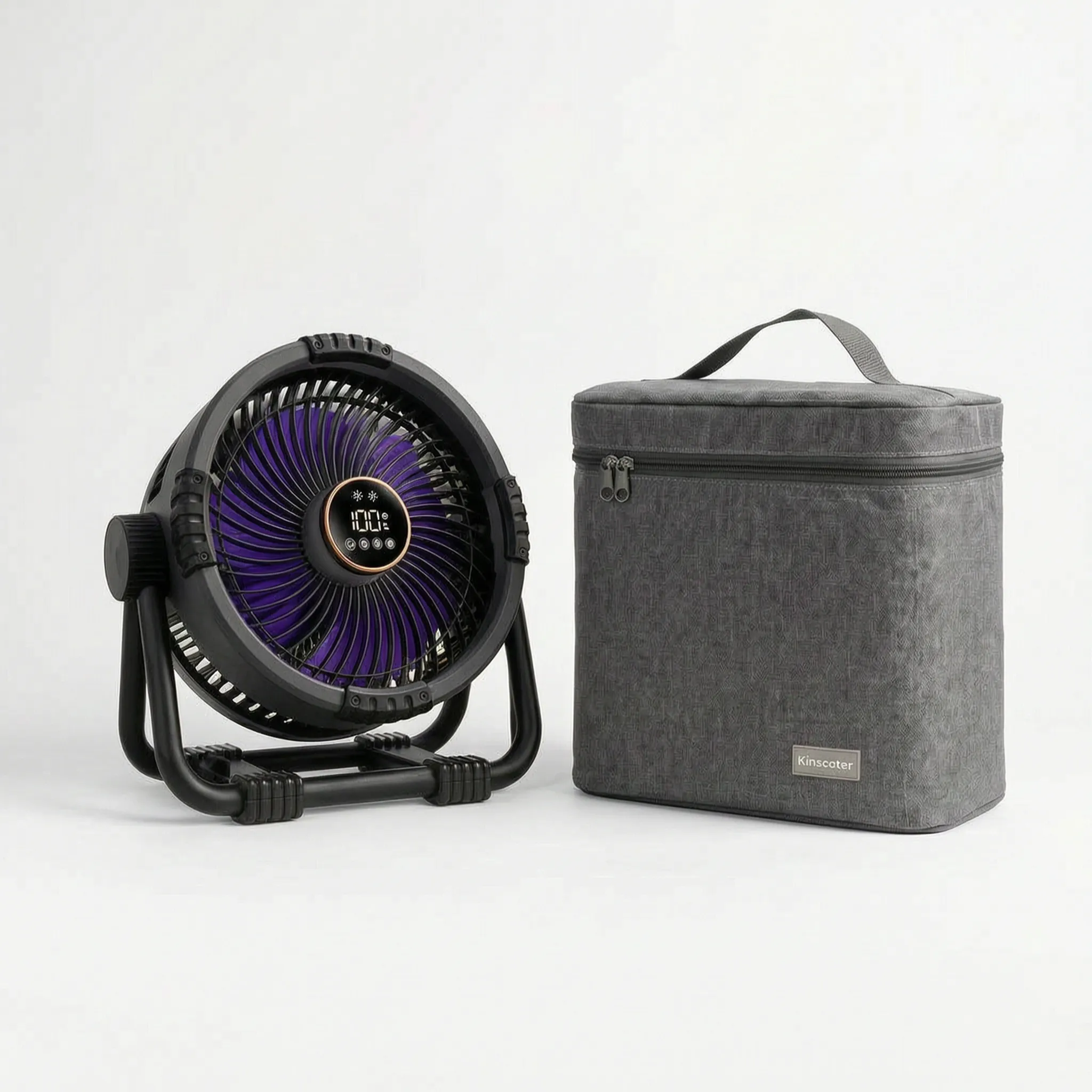 Camping Fan with LED Light and Carry Case