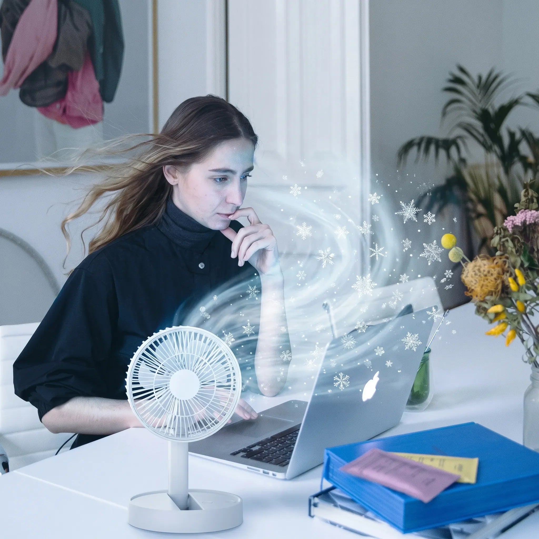 Foldable Desk Fan with Telescopic Stand