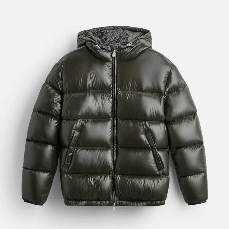 Men's Quilted Puffer Jacket | Hooded Winter Coat