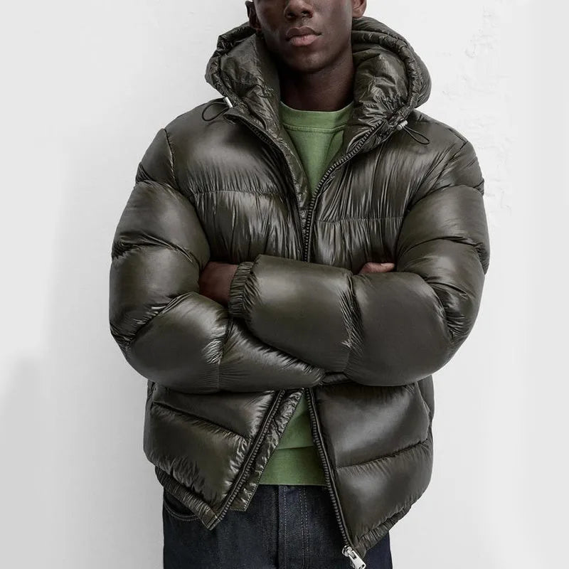 Men's Quilted Puffer Jacket | Hooded Winter Coat