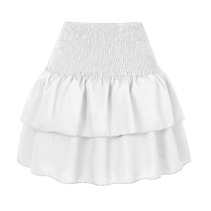 Printed Mini Skirt with Smocked Waist and Tiered Ruffle Hem