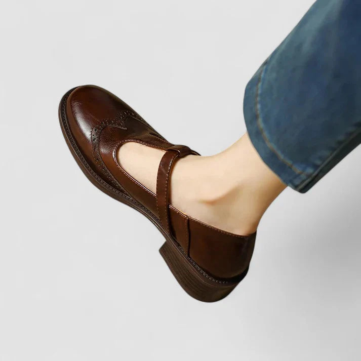 Women's Leather Look Mary Jane Shoes