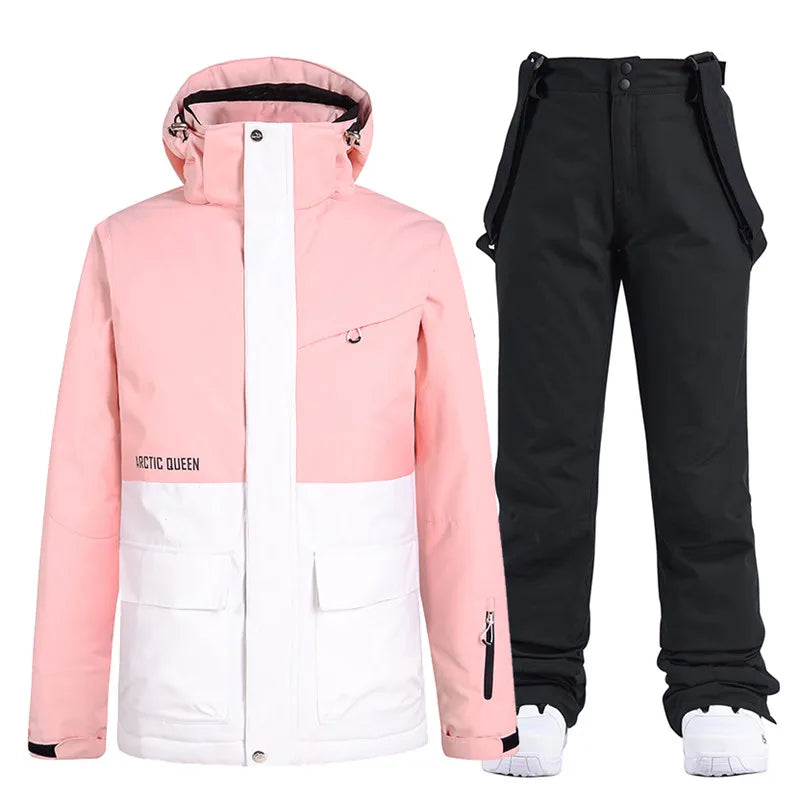Women's Hooded Ski Jacket and Salopettes Set
