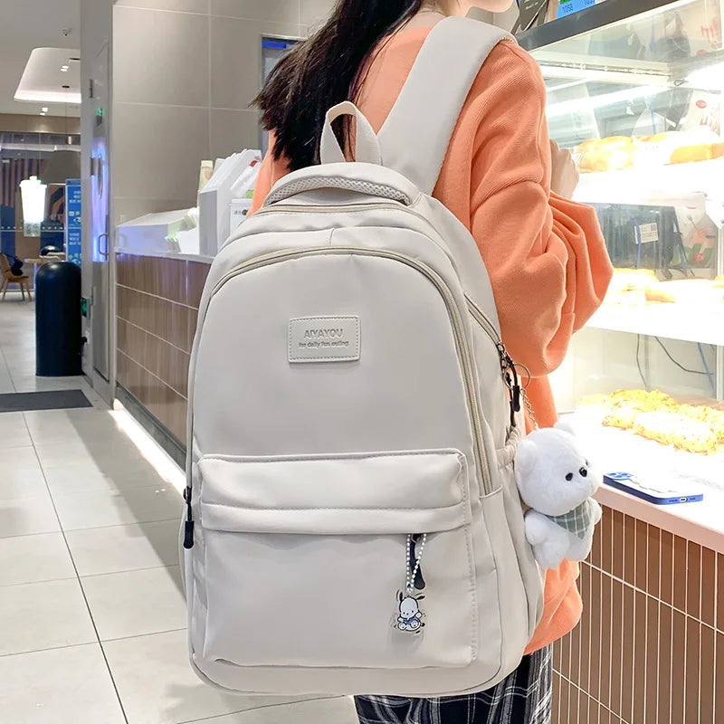Backpack in Nylon with Front Zip Pocket for Everyday Use