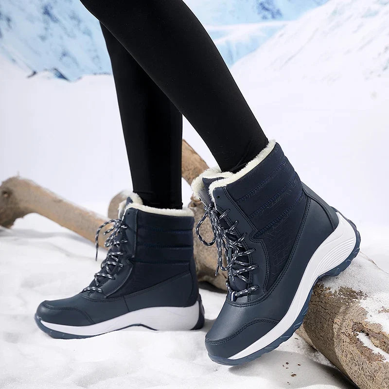 Bottes de neige imperméables pour femme | Bottines d’hiver doublées en fausse fourrure