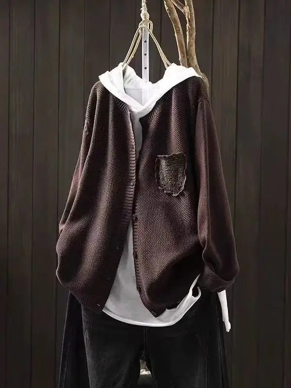 Men's Crochet Cardigan | Lightweight Open Front Knit