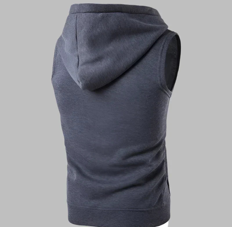 Men's Zip Up Sleeveless Hoodie Vest