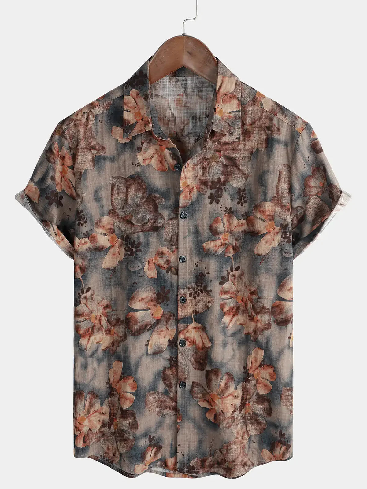 Chemise à manches courtes pour homme à imprimé floral