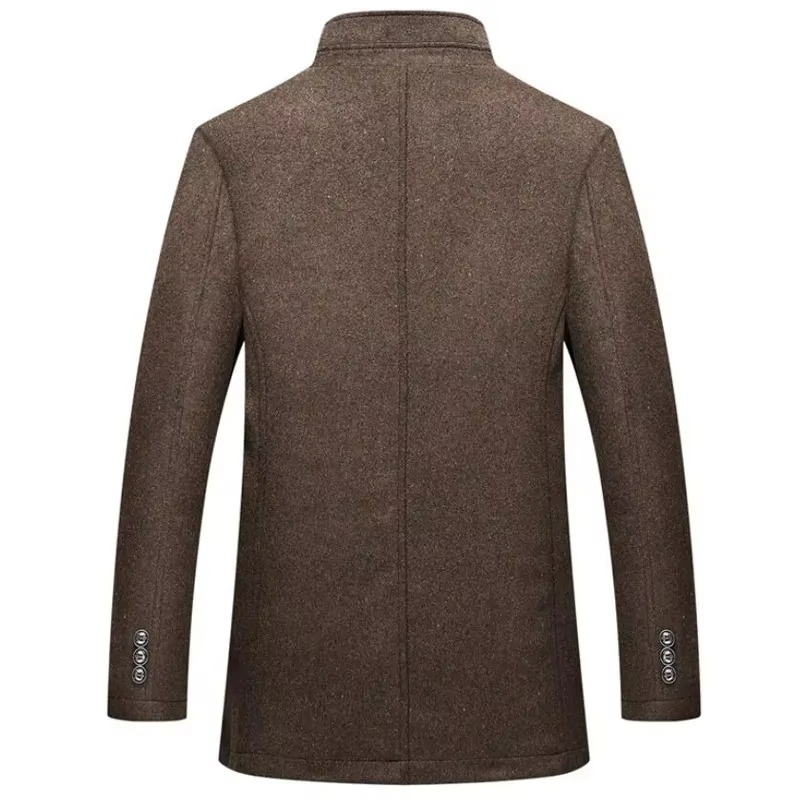 Men's Wool Blend Winter Coat | Stand Collar with Removable Vest