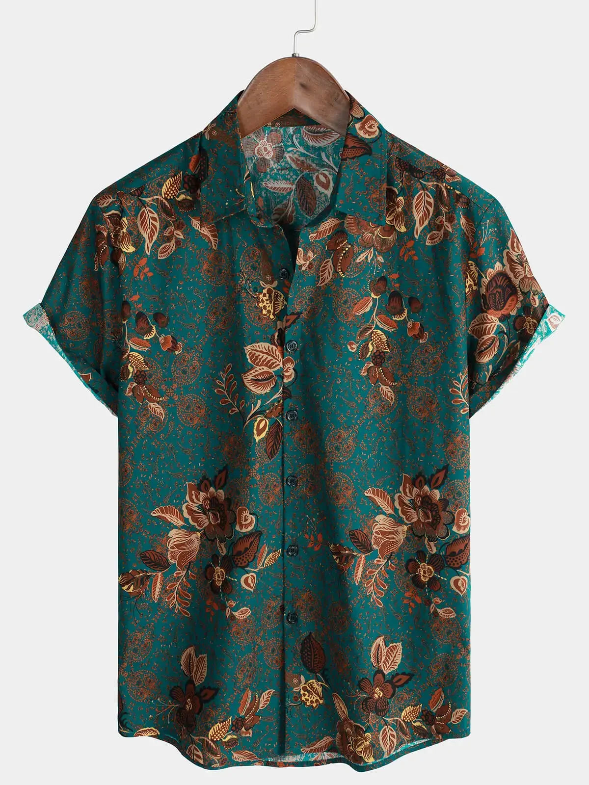 Chemise à manches courtes pour homme à imprimé floral
